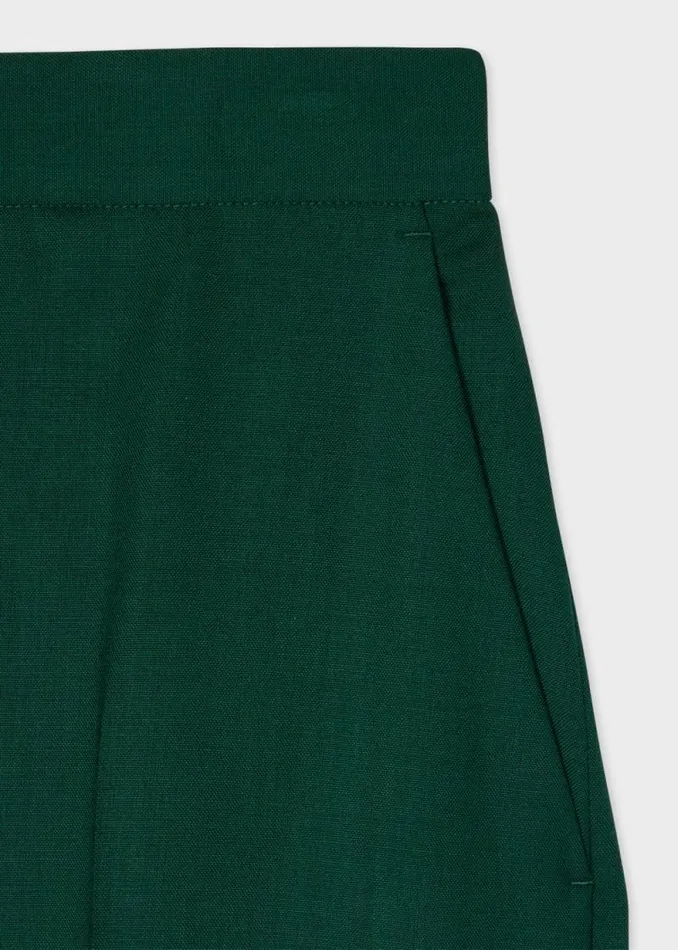 Womens Paul Smith Pants Pine Green Wool WideLeg Trousers Womens Paul Smith Pants Pine Green Wool WideLeg Trousers
