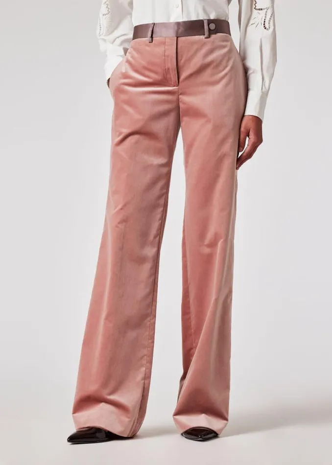 Womens Paul Smith Pants Pink Bootcut Velvet Trousers