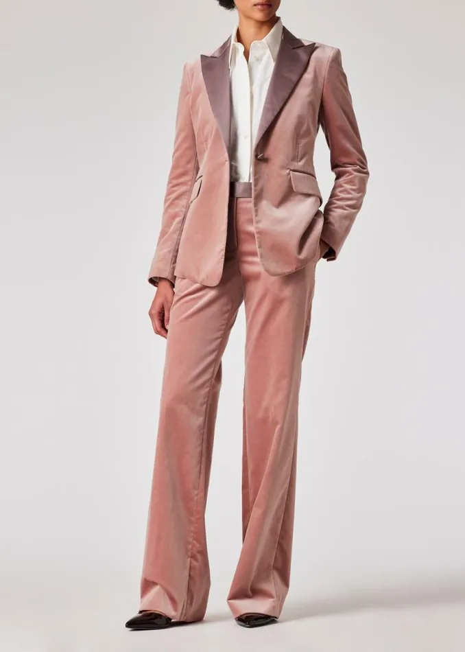 Womens Paul Smith Pants Pink Bootcut Velvet Trousers