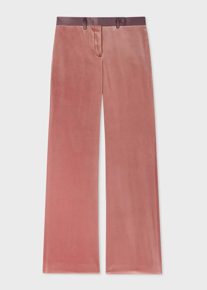 Womens Paul Smith Pants Pink Bootcut Velvet Trousers