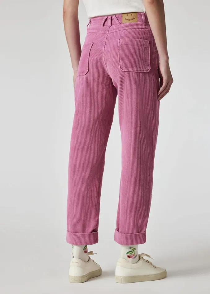Womens Paul Smith Pants Pink Corduroy Barrel Leg Trousers Womens Paul Smith Pants Pink Corduroy Barrel Leg Trousers