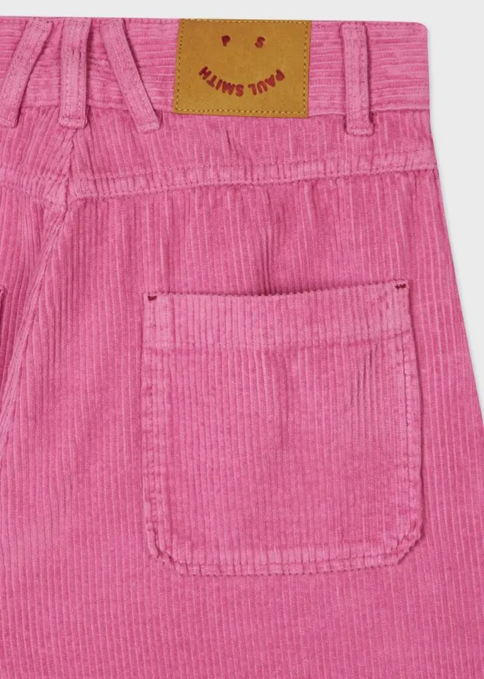 Womens Paul Smith Pants Pink Corduroy Barrel Leg Trousers Womens Paul Smith Pants Pink Corduroy Barrel Leg Trousers