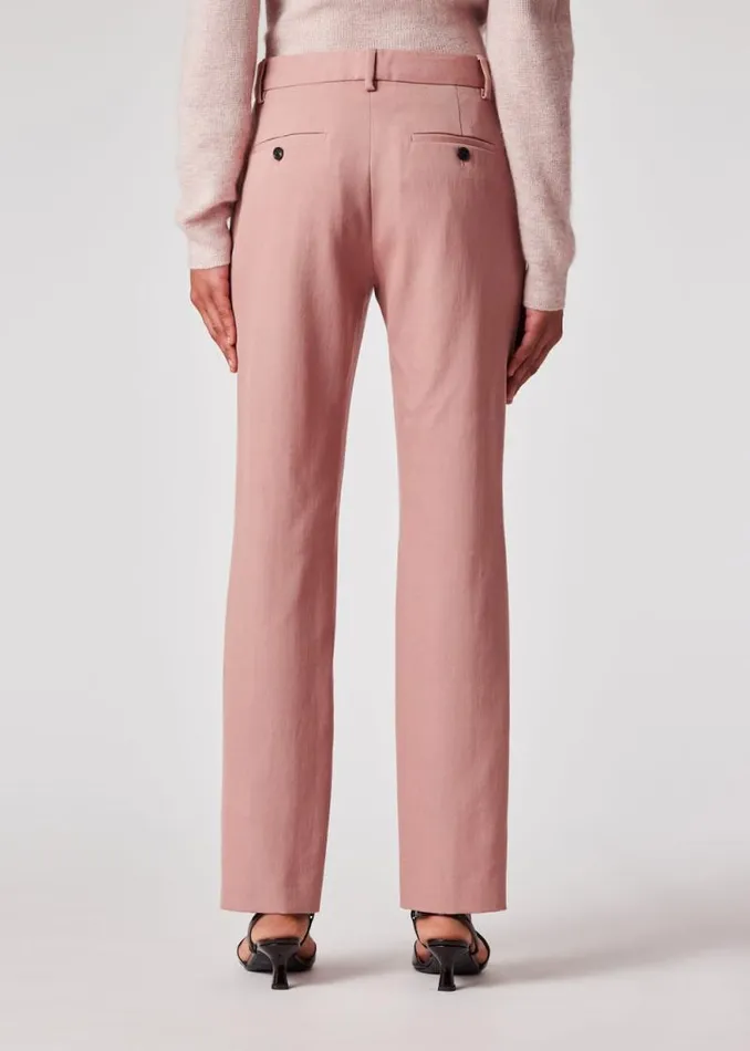 Womens Paul Smith Pants SlimFit Dusky Pink Wool Trousers