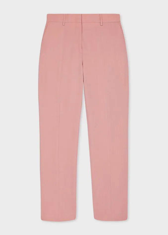 Womens Paul Smith Pants SlimFit Dusky Pink Wool Trousers