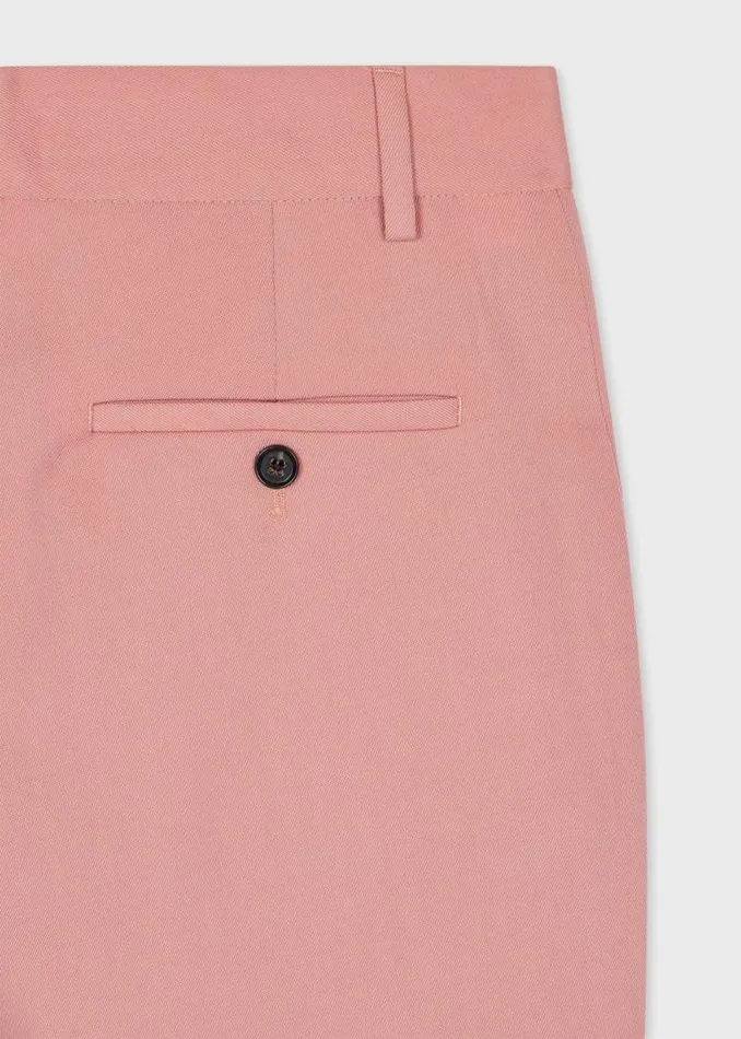 Womens Paul Smith Pants SlimFit Dusky Pink Wool Trousers