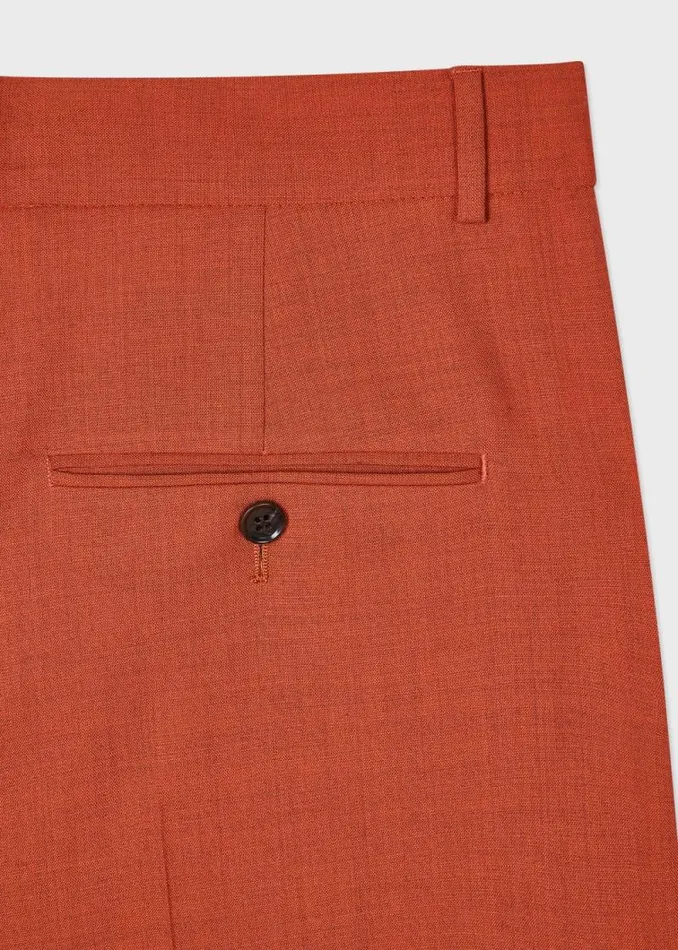 Womens Paul Smith Pants Terracotta Overdyed Wool Wide Leg Trousers Womens Paul Smith Pants Terracotta Overdyed Wool Wide Leg Trousers