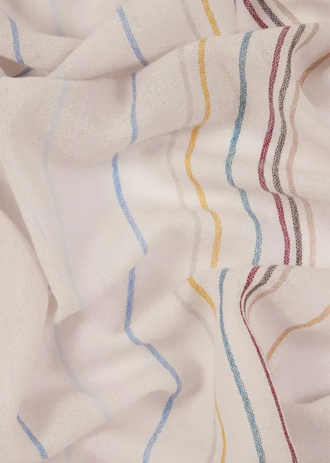 Womens Paul Smith Scarves Ecru Broken 039Signature Stripe039 Check Scarf Womens Paul Smith Scarves Ecru Broken 039Signature Stripe039 Check Scarf
