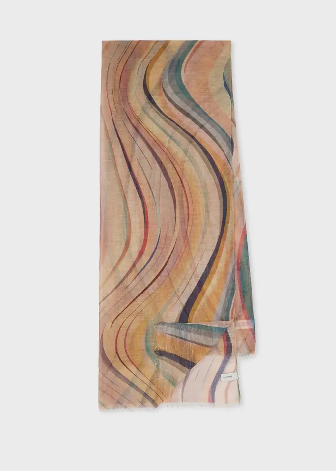 Womens Paul Smith Scarves LinenBlend 039Swirl039 Scarf
