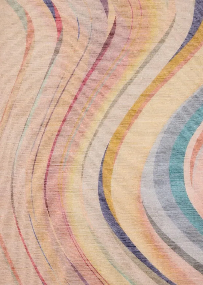 Womens Paul Smith Scarves LinenBlend 039Swirl039 Scarf Womens Paul Smith Scarves LinenBlend 039Swirl039 Scarf