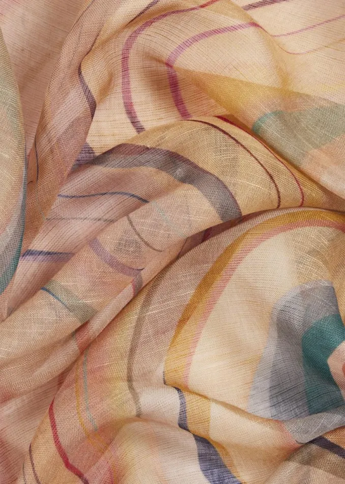 Womens Paul Smith Scarves LinenBlend 039Swirl039 Scarf Womens Paul Smith Scarves LinenBlend 039Swirl039 Scarf