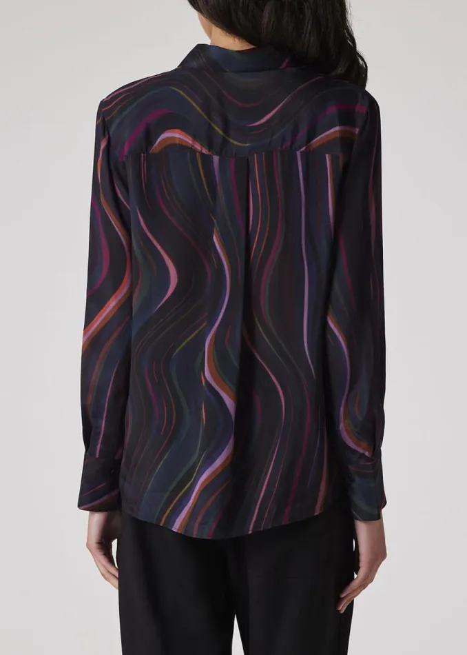 Womens Paul Smith Shirts 039Midnight Swirl039 Satin Georgette Shirt