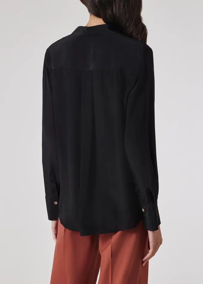 Womens Paul Smith Shirts Black SilkBlend Blouse