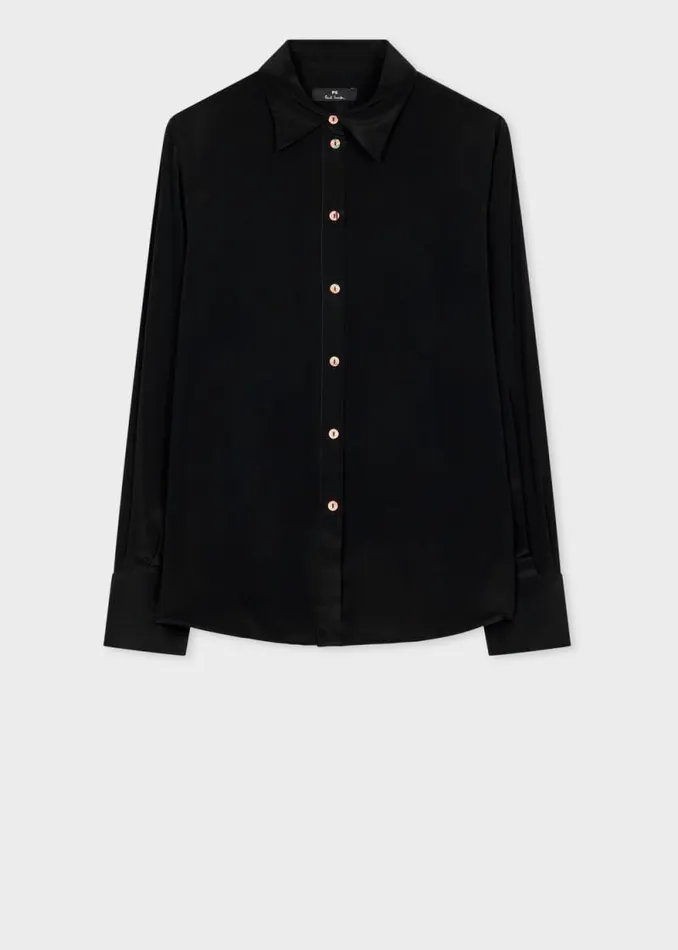 Womens Paul Smith Shirts Black SilkBlend Blouse