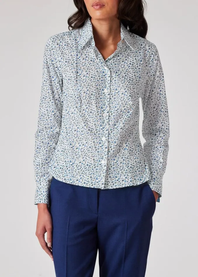 Womens Paul Smith Shirts Blue 039Liberty Floral039 Cotton Shirt