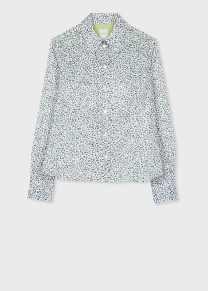 Womens Paul Smith Shirts Blue 039Liberty Floral039 Cotton Shirt Womens Paul Smith Shirts Blue 039Liberty Floral039 Cotton Shirt