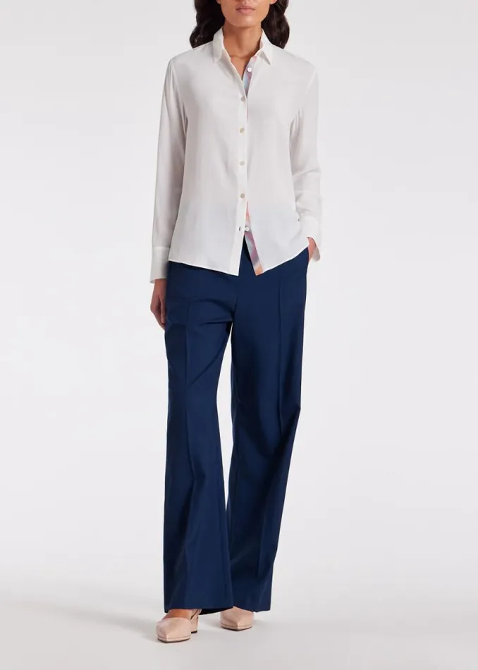Womens Paul Smith Shirts Cream Silk 039Spray Swirl039 Placket Shirt Womens Paul Smith Shirts Cream Silk 039Spray Swirl039 Placket Shirt