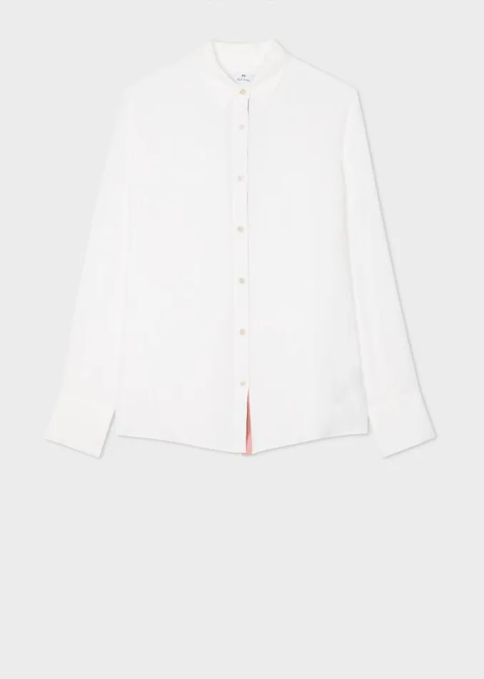 Womens Paul Smith Shirts Cream Silk 039Spray Swirl039 Placket Shirt Womens Paul Smith Shirts Cream Silk 039Spray Swirl039 Placket Shirt