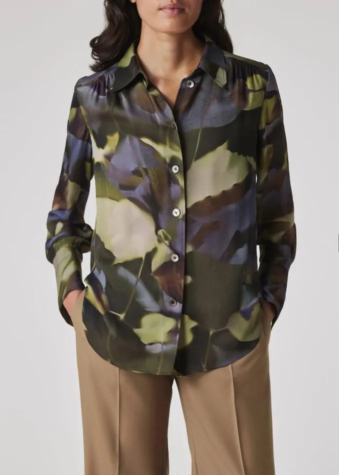 Womens Paul Smith Shirts Green Silk 039Solar039 Shirt
