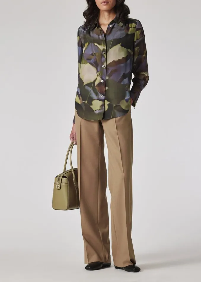 Womens Paul Smith Shirts Green Silk 039Solar039 Shirt