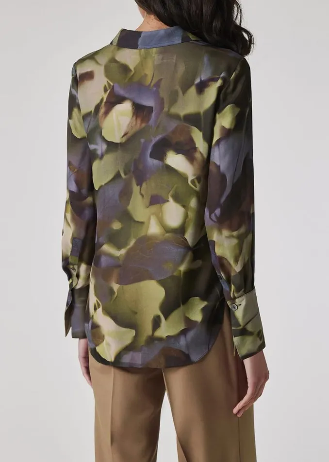 Womens Paul Smith Shirts Green Silk 039Solar039 Shirt