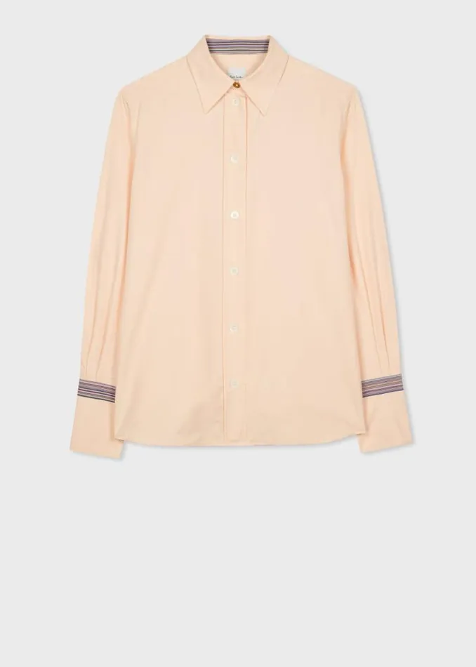 Womens Paul Smith Shirts Light Pink 039Signature Stripe039 Cuff Cotton Shirt Womens Paul Smith Shirts Light Pink 039Signature Stripe039 Cuff Cotton Shirt