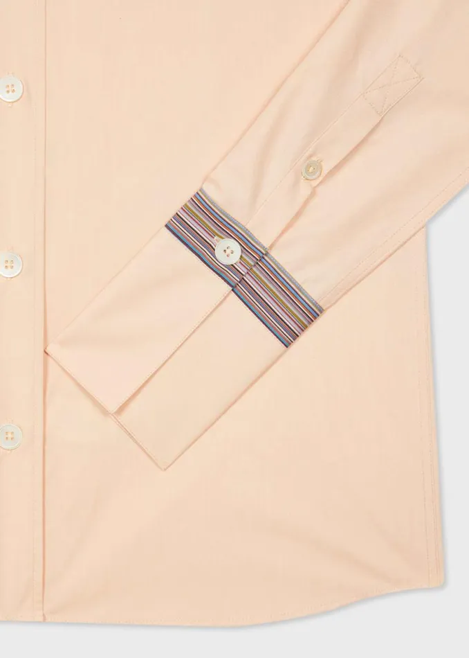 Womens Paul Smith Shirts Light Pink 039Signature Stripe039 Cuff Cotton Shirt Womens Paul Smith Shirts Light Pink 039Signature Stripe039 Cuff Cotton Shirt