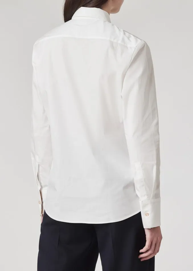 Womens Paul Smith Shirts White StretchCotton 039Swirl039 Cuff Shirt