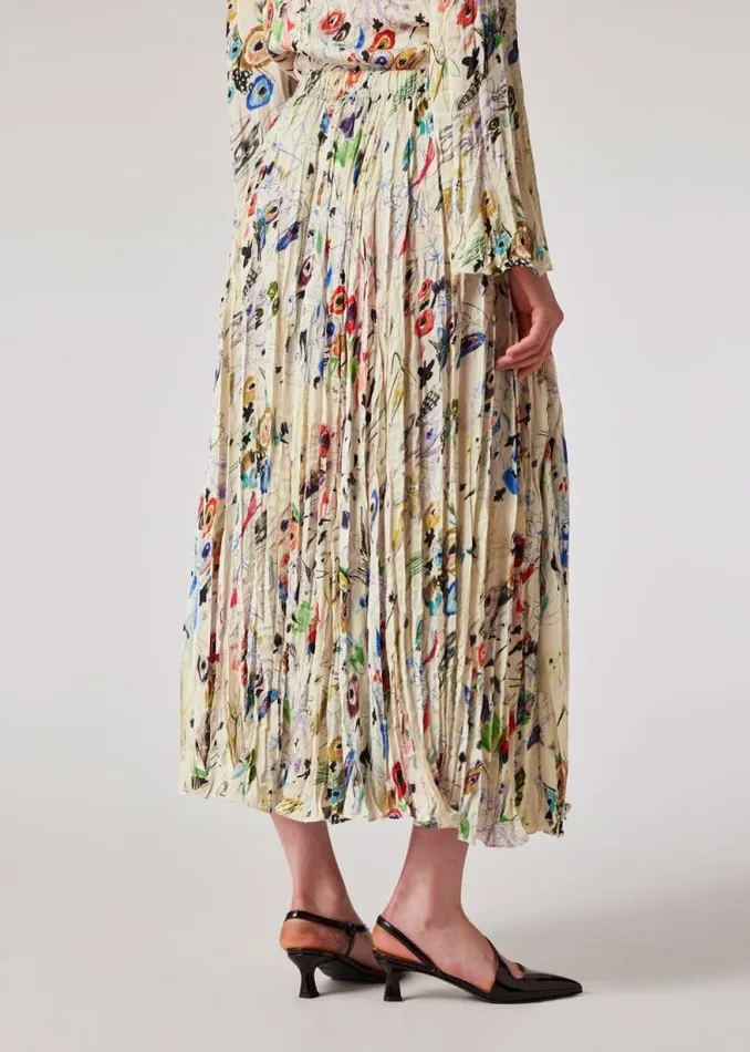 Womens Paul Smith Skirts and Shorts 039Sketchbook Botanical039 Crinkle Skirt Womens Paul Smith Skirts and Shorts 039Sketchbook Botanical039 Crinkle Skirt