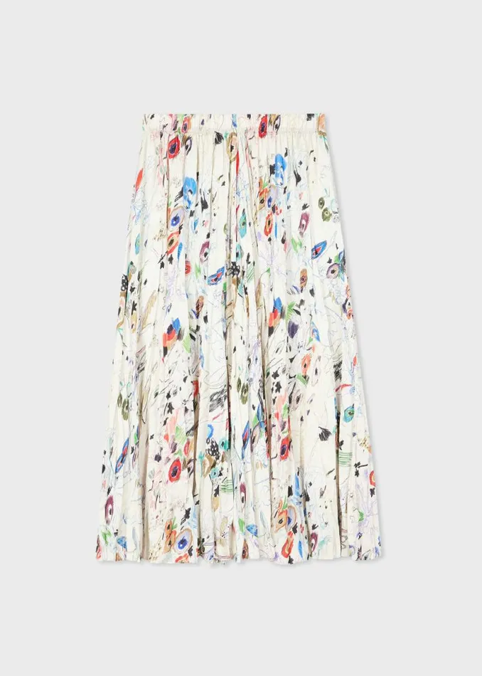 Womens Paul Smith Skirts and Shorts 039Sketchbook Botanical039 Crinkle Skirt Womens Paul Smith Skirts and Shorts 039Sketchbook Botanical039 Crinkle Skirt