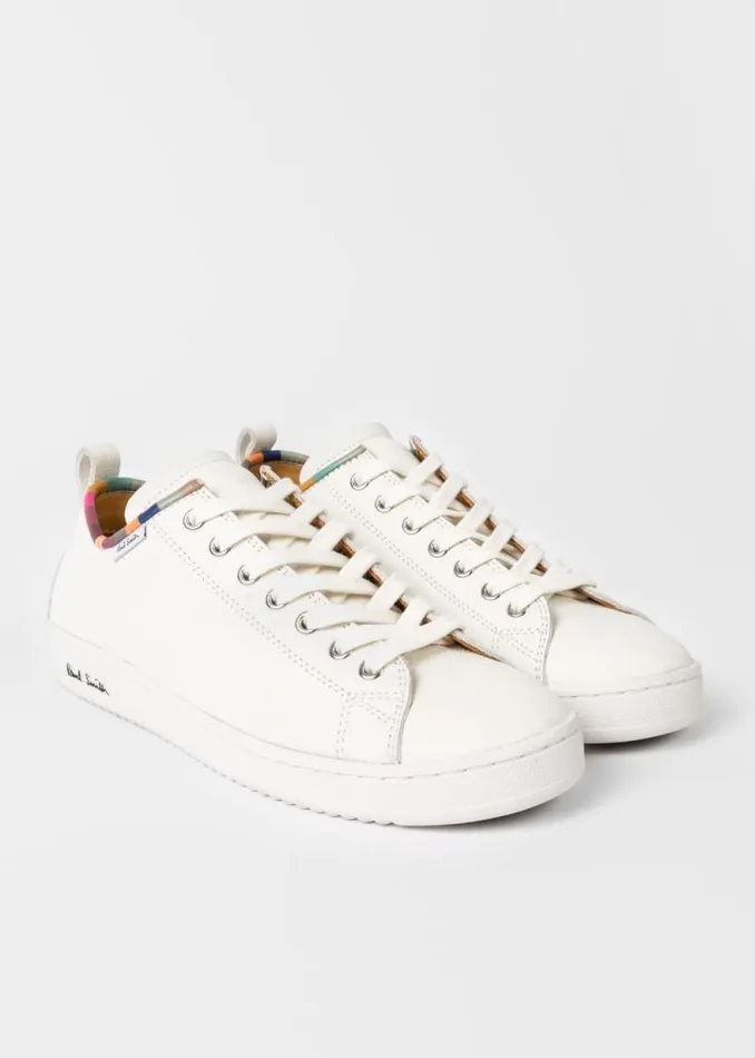 Womens Paul Smith Sneakers White Leather 039Miyata039 Sneakers With 039Swirl039 Trim Womens Paul Smith Sneakers White Leather 039Miyata039 Sneakers With 039Swirl039 Trim