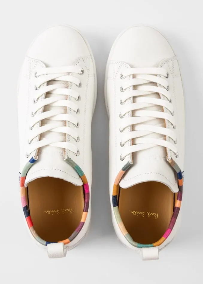 Womens Paul Smith Sneakers White Leather 039Miyata039 Sneakers With 039Swirl039 Trim Womens Paul Smith Sneakers White Leather 039Miyata039 Sneakers With 039Swirl039 Trim