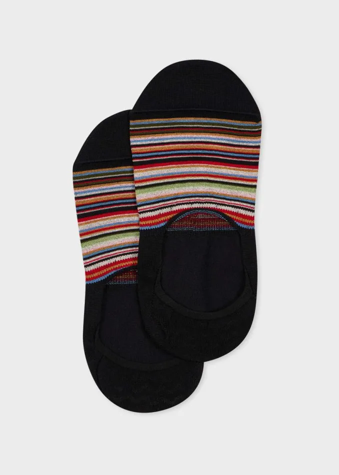 Womens Paul Smith Socks Black 039Signature Stripe039 Loafer Socks