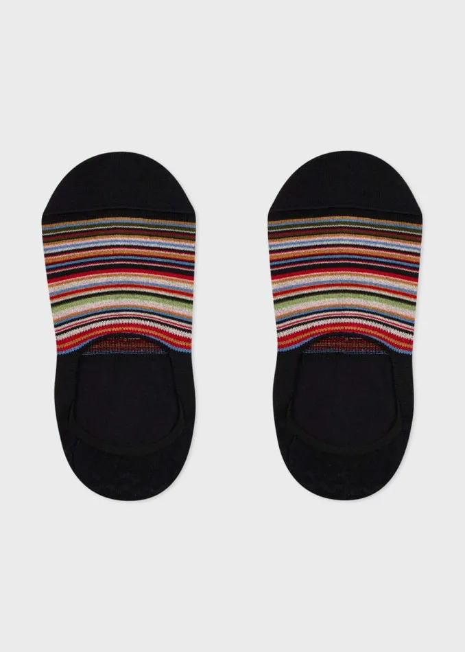 Womens Paul Smith Socks Black 039Signature Stripe039 Loafer Socks