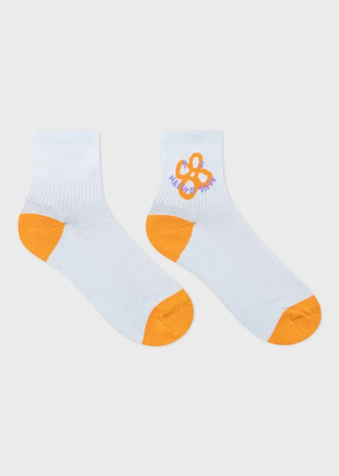 Womens Paul Smith Socks Blue 039Happy039 Flower Socks Womens Paul Smith Socks Blue 039Happy039 Flower Socks
