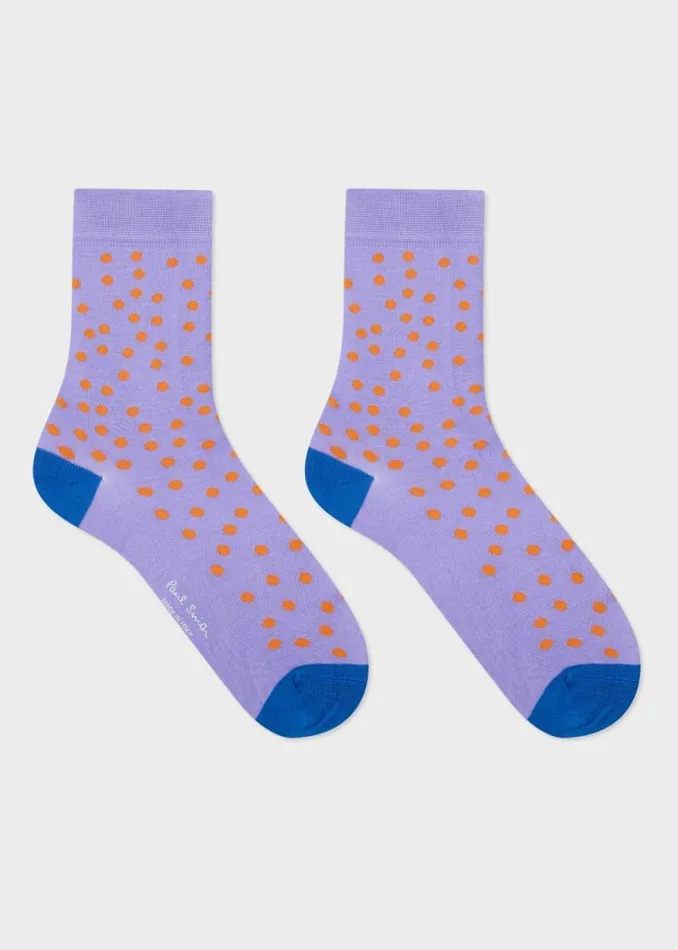 Womens Paul Smith Socks Lilac SilkBlend Polka Dot Socks Womens Paul Smith Socks Lilac SilkBlend Polka Dot Socks