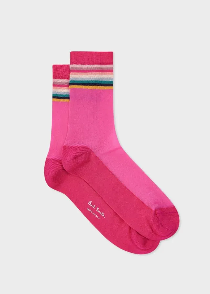 Womens Paul Smith Socks Sheer 039Swirl Stripe039 Socks