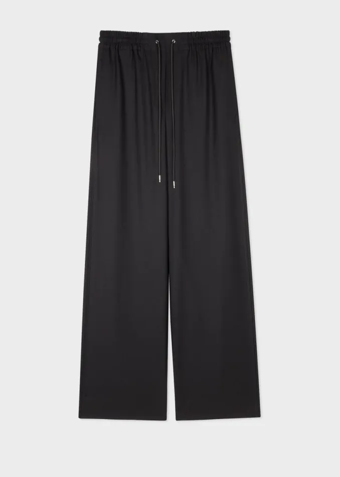 Womens Paul Smith Suits A Suit To Travel In 8211 Black Drawstring Wide Leg Pants Womens Paul Smith Suits A Suit To Travel In 8211 Black Drawstring Wide Leg Pants