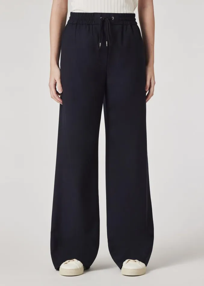 Womens Paul Smith Suits A Suit To Travel In 8211 Navy Drawstring Wide Leg Pants Womens Paul Smith Suits A Suit To Travel In 8211 Navy Drawstring Wide Leg Pants