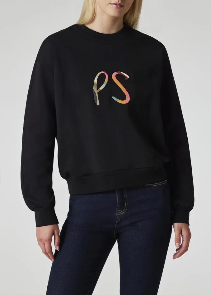 Womens Paul Smith Sweatshirts and Hoodies Black Cotton 039Swirl039 Logo Sweatshirt Womens Paul Smith Sweatshirts and Hoodies Black Cotton 039Swirl039 Logo Sweatshirt