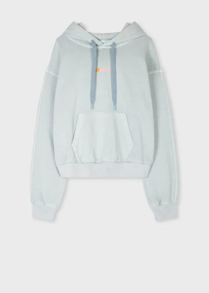 Womens Paul Smith Sweatshirts and Hoodies Pale Blue Logo Hoodie