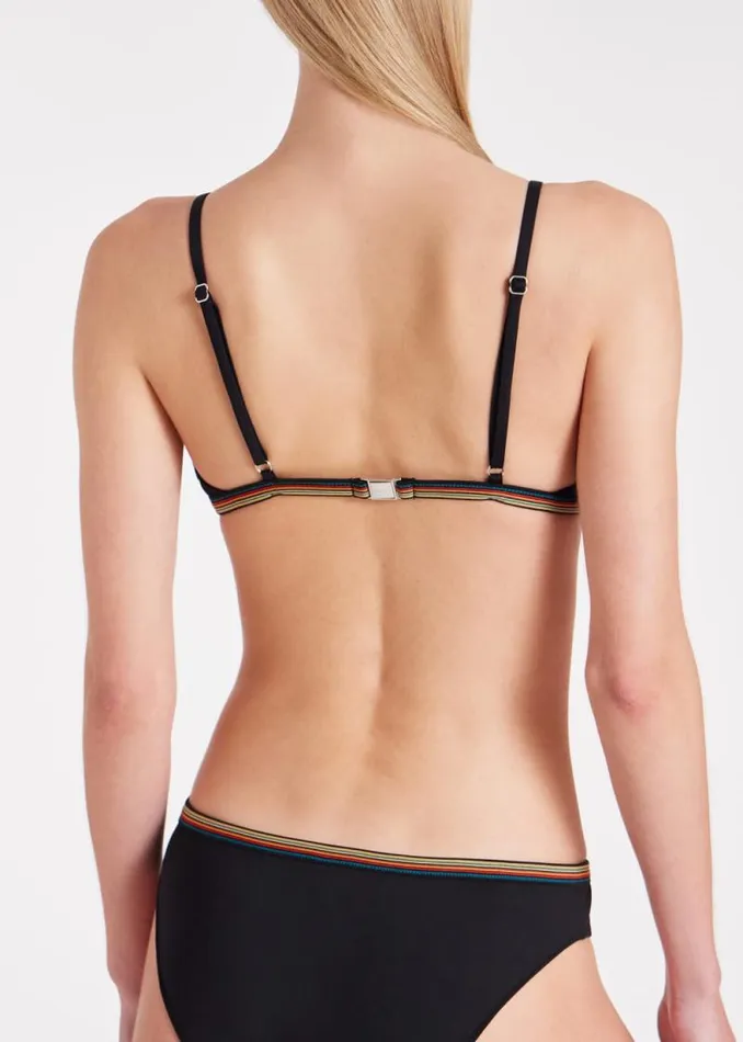 Womens Paul Smith Swimwear Black 039Signature Stripe039 Bikini Top