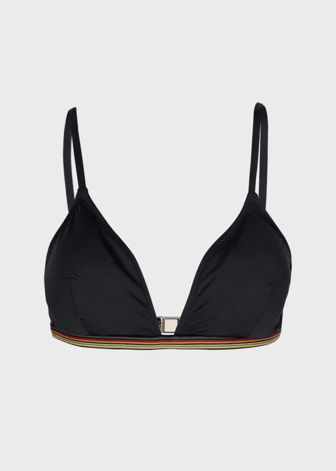 Womens Paul Smith Swimwear Black 039Signature Stripe039 Bikini Top
