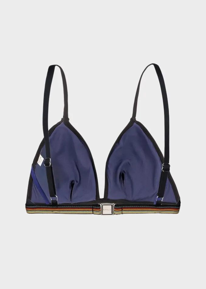 Womens Paul Smith Swimwear Black 039Signature Stripe039 Bikini Top