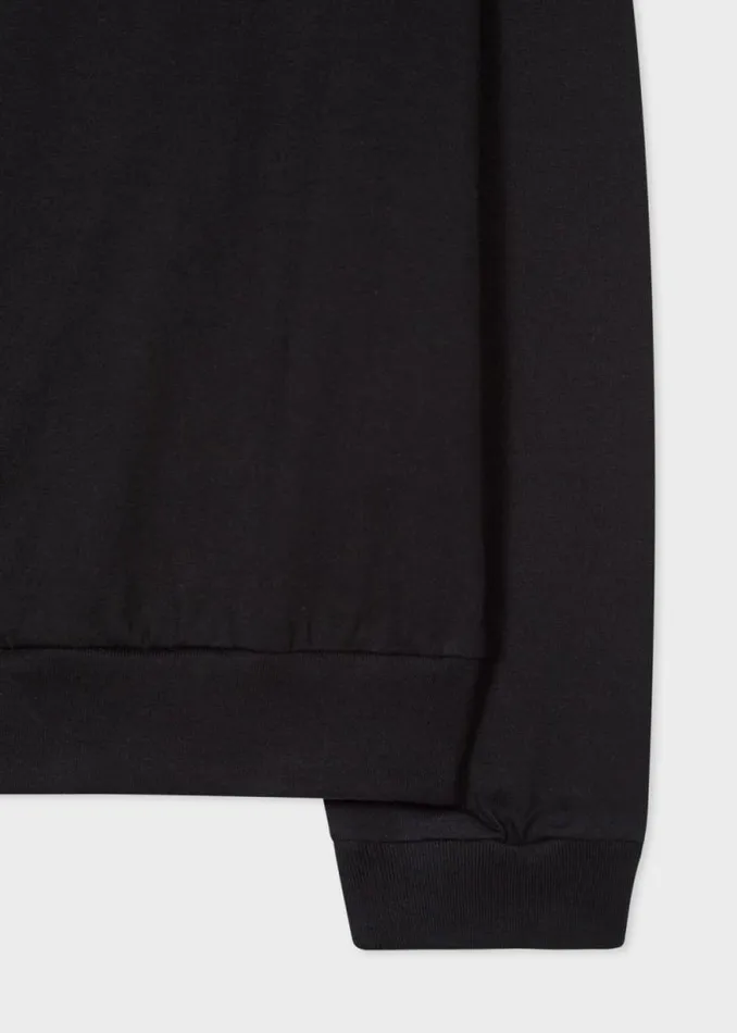 Womens Paul Smith TShirts Black Cotton Zebra Logo LongSleeve TShirt