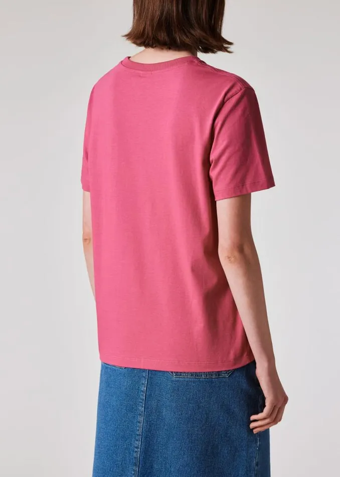 Womens Paul Smith TShirts Dark Pink 039Swirl039 PS Logo TShirt Womens Paul Smith TShirts Dark Pink 039Swirl039 PS Logo TShirt