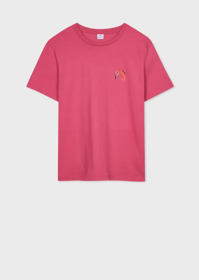Womens Paul Smith TShirts Dark Pink 039Swirl039 PS Logo TShirt Womens Paul Smith TShirts Dark Pink 039Swirl039 PS Logo TShirt
