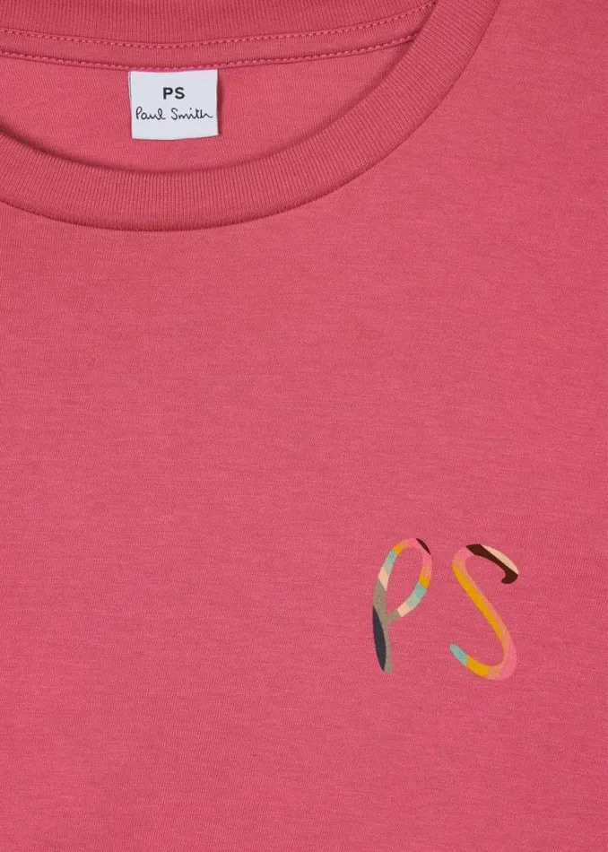 Womens Paul Smith TShirts Dark Pink 039Swirl039 PS Logo TShirt Womens Paul Smith TShirts Dark Pink 039Swirl039 PS Logo TShirt