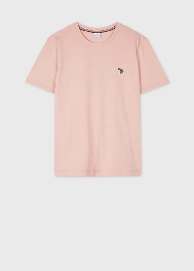 Womens Paul Smith TShirts Light Pink Zebra Logo Cotton TShirt