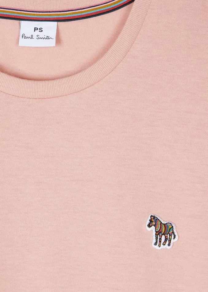 Womens Paul Smith TShirts Light Pink Zebra Logo Cotton TShirt