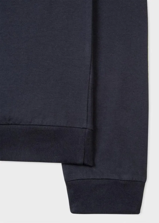 Womens Paul Smith TShirts Navy Organic Cotton Zebra Logo LongSleeve TShirt